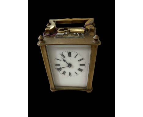 Gilt brass carriage clock.