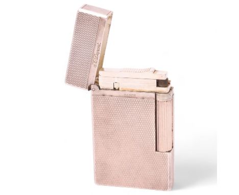 A vintage SJ Dupont, Paris silver plated lighter, numbered 1J8CD05, height 6.2cm,Roller spinning- no flint, some surface mark