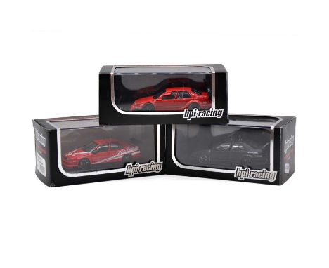 HPI-Racing die-cast model vehicles, three including ref. 8046 Alfa Romeo 155V6 TI, black body, 1:43 scale; ref. 8080 Alfa Rom