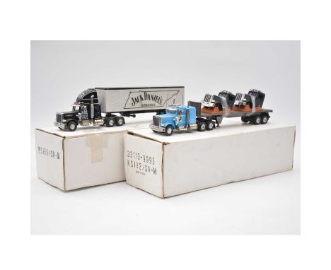 Matchbox 1:58 scale model trucks, two including ref KS-189 / SA-M, Peterbuilt truck 'Jack Daniels'; ref KS-192 / SA-M, Peterb