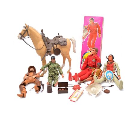 Kenner Six Million Dollar Man figure boxed; Marx Cowboy figure with horse and other figures; with a small selection of access