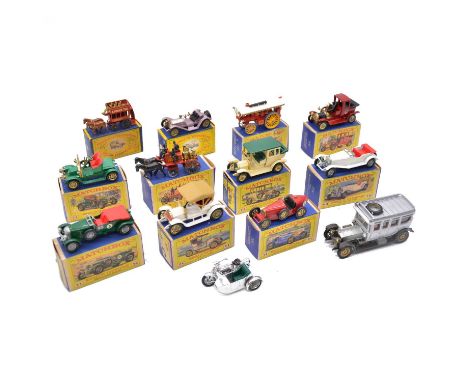 Matchbox Toys die-cast models, twelve from the Model of Yesteryear series, including ref Y-4 horse drawn fire engine; no.Y-9 