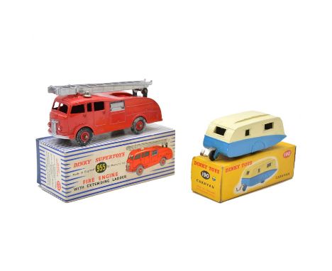 Dinky Toys die-cast models, two including ref 955 Fire Engine; ref 190 Caravan, both boxed.Qty: 2