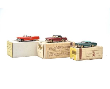 Mini Marque 43 1:43 scale white metal models, Three including ref US Series 50s no.2 Packard Carribean top Up 1953; ref MM43 