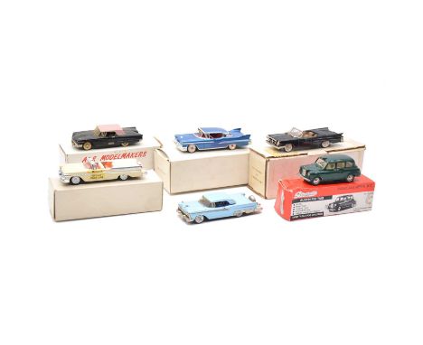 1:43 scale white metal models; four including Western Models Ford Galaxy Skyliner, cased; Somerville Models ref no.100AK Aust