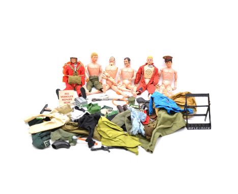Action Man by Palitoy, a selection to include six various figures, and a selection of outfits and accessories. 