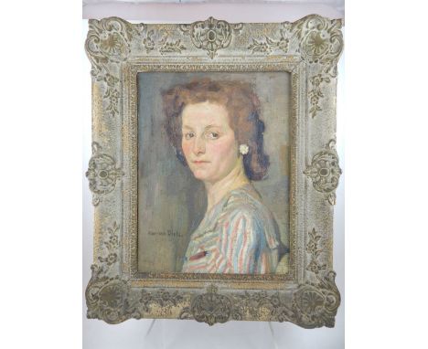 Herman Van Diels (1903-1986), portrait of a lady, oil on canvas, signed lower left. 40 x 30cm