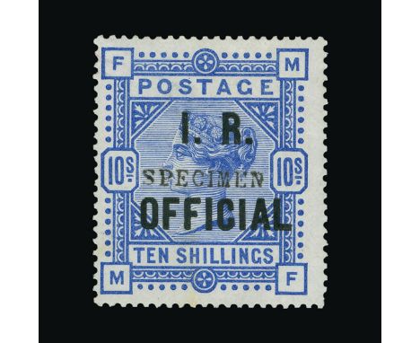Great Britain - Officials : (SG O10s) 1884-88 INLAND REVENUE 10s ultramarine, MF, ovptd. SPECIMEN Type 9, centred to left, sm