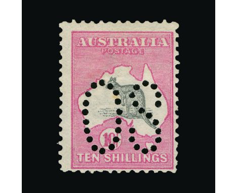 Australia - Officials : (SG O13) 1913 10s grey and pink Kangaroo, mint with good colour, centered to lower right, hinge remai