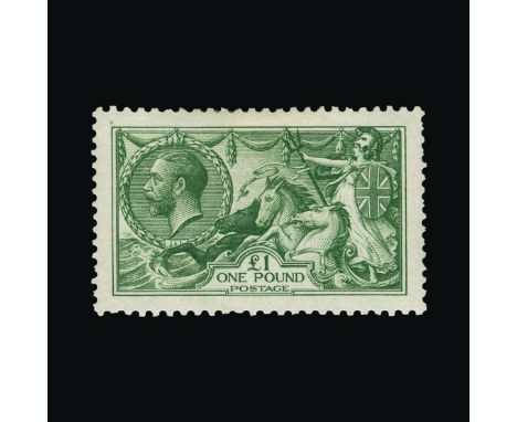 Great Britain - KGV : (SG 403) 1913 Waterlow £1 green, well centred, some nibbled perfs at right, h/r, very fresh m.m. Cat £3