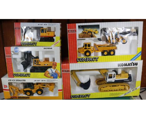 5 Joal Compact series heavy plant/construction equipment. Komatsu PC400 LC-5. Volvo BM5350 and BM6300. JCB 4CX Site Master Ak