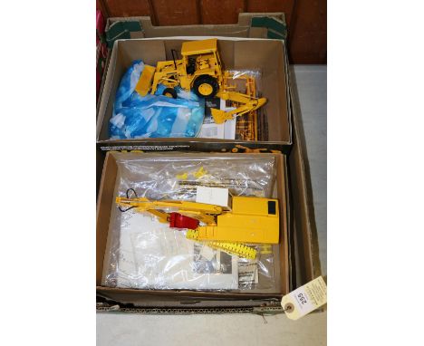 3 heavy plant/construction equipment made up kits. 2x AMT ERTL- Caterpillar D8H Bulldozer and a John Deere 310 Backhoe Loader