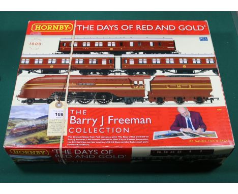 A Hornby OO 'The Days of Red and Gold' train pack from The Barry J Freeman Collection (R2907). Comprising LMS streamlined Cor