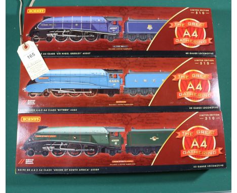 Hornby OO Set, The Great A4 Gathering. Comprising 6x Class A4 4-6-2 tender locomotives; Sir Nigel Gresley, Union of South Afr