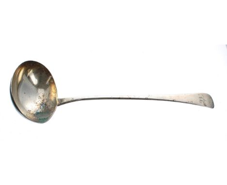 George III silver ladle, the handle monogrammed HH, maker William Eley, William Fern and William Chawner, London 1811, 12.5" 