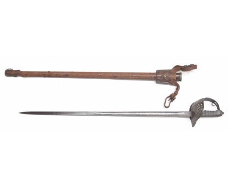 19th century cavalry officer's&nbsp;sword,&nbsp;by and inscribed Henry Wilkinson, Pall Mall London, in leather wrapped scabba