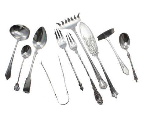 Selection of assorted hallmarked silver flatware to include a&nbsp;Georgian teaspoon by Josiah Barnett &amp; William Waters;&