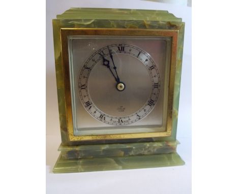 ELLIOTT OF LONDON ONYX CASED MANTEL CLOCK