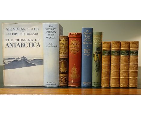 ADAMS, William. Flowers of Modern Voyages, 4 vol., fold-out frontispiece map for each volume, half-calf, clean, bright and so