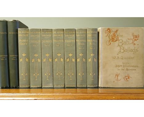 Library of classics, including: The Sisters Bronte, Thornton edition, 7 volumes, 1905 - John Ruskin, Praeterita, 2 volumes, 1