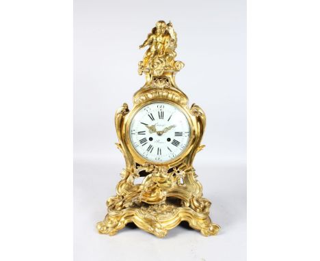 A GOOD LOUIS XVI ORMOLU MANTLE CLOCK by CORRIER A. PARIS, with circular dial, eight-day movement, with black and white Roman 