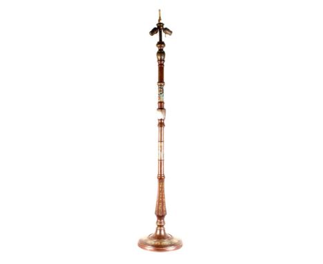 A LARGE CLOISONNE ENAMEL FLOWER LAMP.