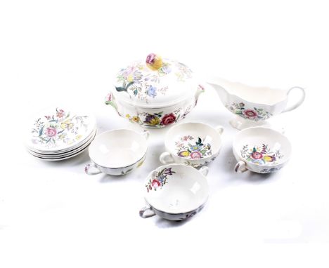 An assortment of 19th century and later Copeland Spode china. Including 'Spring Time' bowls, a 'Gainsborough' tureen and a 'R