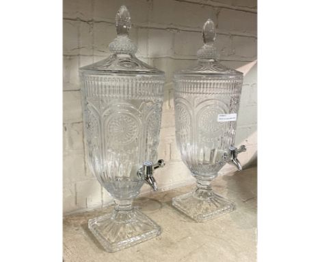 PAIR OF CUT GLASS DRINKS DISPENSERS 47CMS (H) APPROX