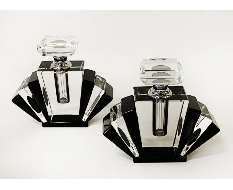 PAIR OF ART DECO STYLE FAN SCENT BOTTLES