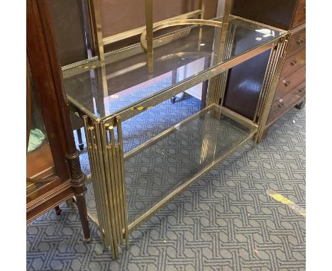 GOLDOT GLASS TUBULAR CONSOLE TABLE