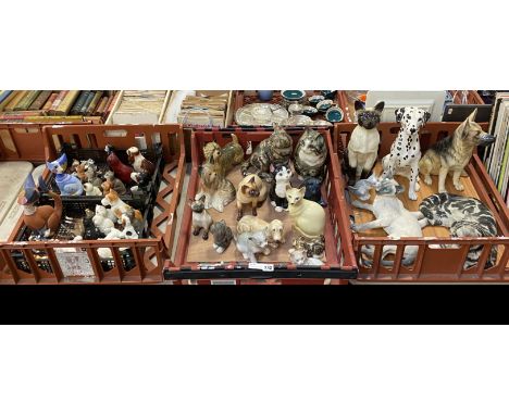 CAT &amp; DOG COLLECTION - BESWICK,GOEBEL, DOULTON &amp; OTHERS - 4 TRAYS