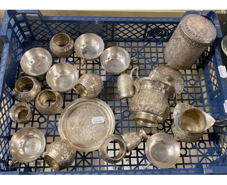 EARLY PERSIAN SILVER PLATED TEA SET