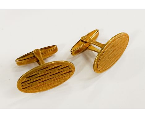 18CT GOLD CUFFLINKS - APPROX 14 GRAMS