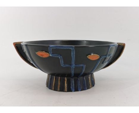 HEUSER, CHRISTIAN (Aschaffenburg 1897-1964 ebenda): Art Deco Schale / Tafelaufsatz, Majolika-Manufaktur AG, Karlsruhe (Karlsr
