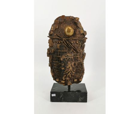COIGNARD, JAMES (Tours 1925-2008 Antibes), Skulptur: "Profil imaginaire" (Originaltitel), Bronze, hellbraun patiniert mit gol