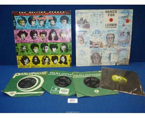 Two LP's and four singles including Rolling Stones 'Some Girls', John Lennon and The Plastic Ono Band 'Shaved Fish' and singl