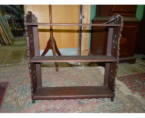 A carved Oak Wall Shelf, 22 1/2" wide x 24" high.