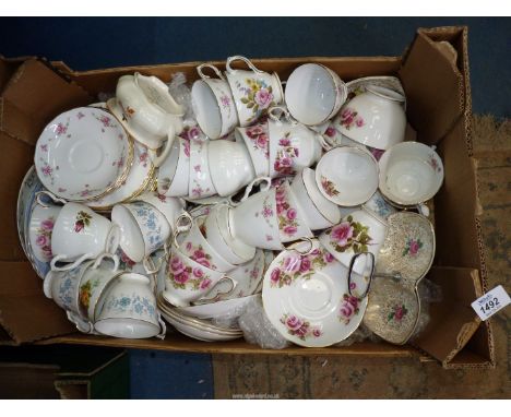 A quantity of cups, saucers and tea plates, etc. including Duchess, Queen Anne, Royal Osborne, etc.