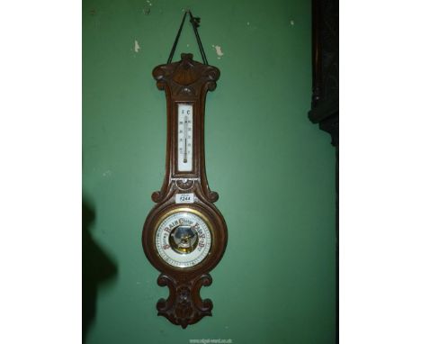 A 19th century oak barometer.