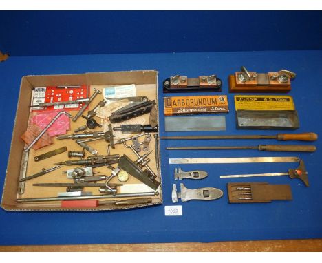 A tray of model engineer's tools.