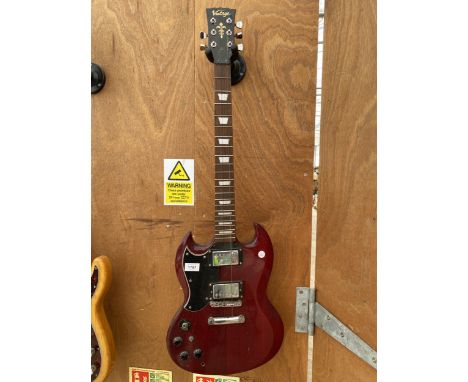A 'VINTAGE' ELECTRIC GUITAR AND A GUITAR STAND 