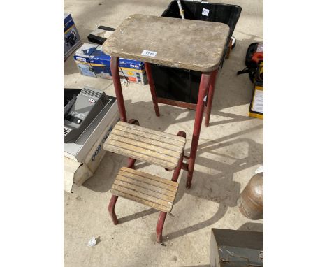 A RETRO FOLDING KITCHEN STEP STOOL 