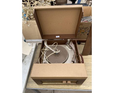 A HANDYGRAM PORTABLE RECORD PLAYER 