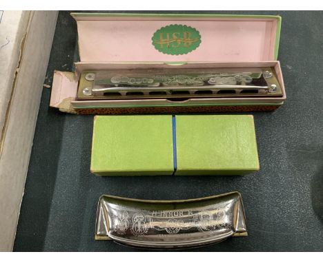TWO VINTAGE GERMAN HOHNER GERMAN HARMONICAS 