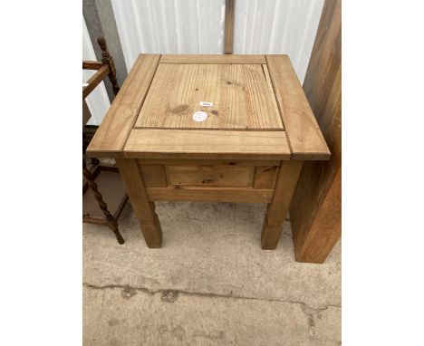 A MEXICAN PINE LAMP TABLE, 28" SQUARE 