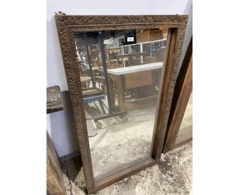 A VINTAGE INDIAN HARDWOOD MIRROR 