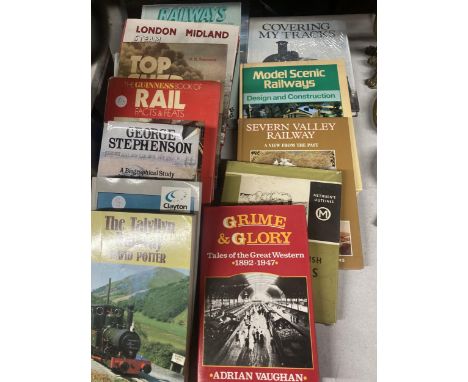 A LARGE QUANTITY OF BOOKS DEDICATED TO THE RAILWAYS TO INCLUDE THE GUINESS BOOK OF RAIL FACTS AND FEATS, INDUSTRIAL LOCOMOTIV