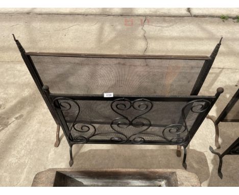 TWO VINTAGE METAL FIRESCREENS 