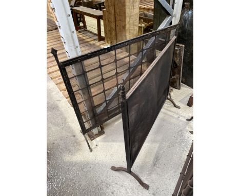 TWO VINTAGE METAL FIRESCREENS 