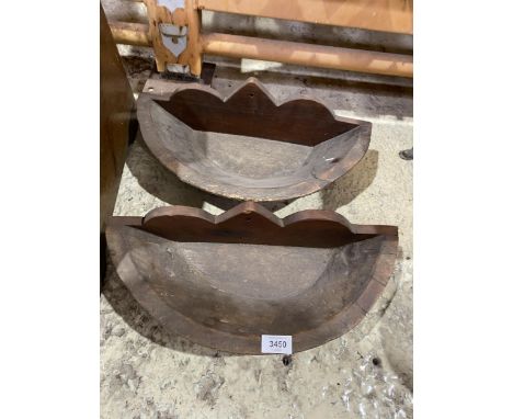 A PAIR OF VINTAGE WOODEN BOWLS 